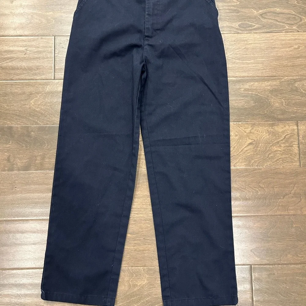 Eddie‎ Bauer Girls' School Pants Navy Flat Front Straight Leg 12